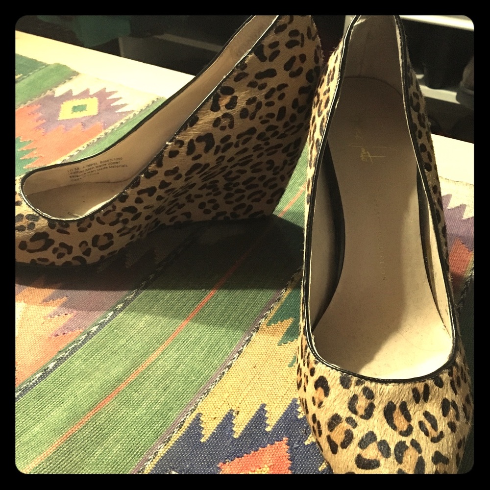 Franco Sarto Designer leopard wedge heels